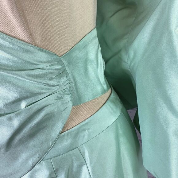 Vintage Marisa Baratelli Thai Silk Beaded Wrap Blouse Maxi Skirt Set Mint Size 6 - Picture 8 of 15